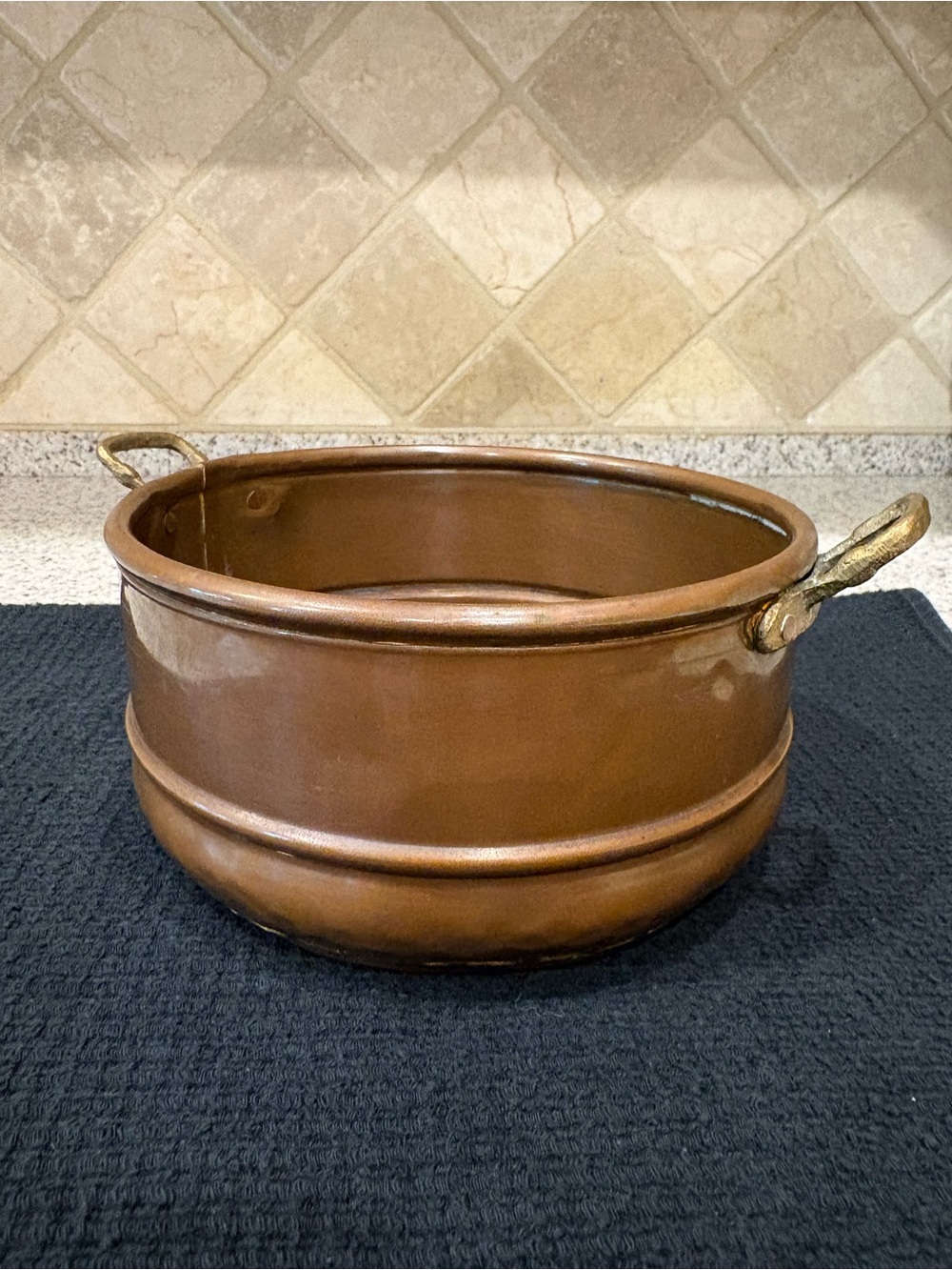 Vintage Turkish handmade solid copper bowl